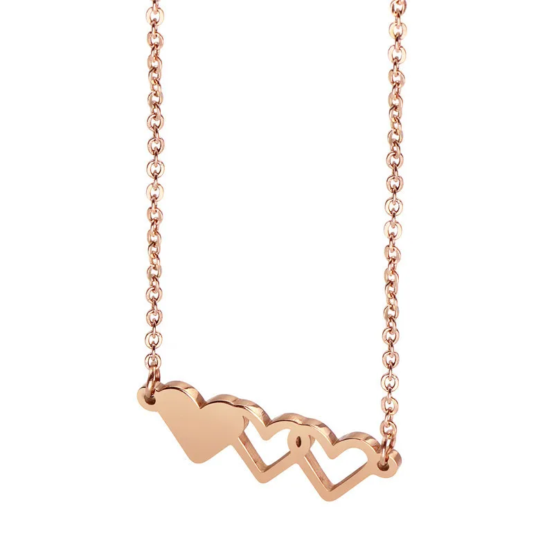 

Hot-selling sister's family friendship rose gold stainless steel pendant heart necklace