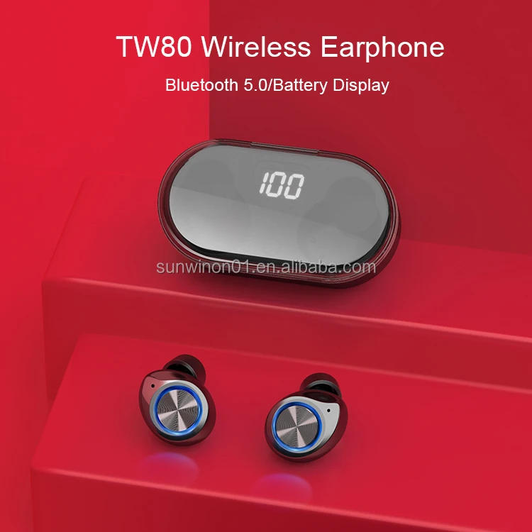 

TW80 Amazon Top Seller ANC TWS Wireless Earbuds Audifonos Earphone BT5.0 TWS Earbuds Gaming Headset Microphone Earphone