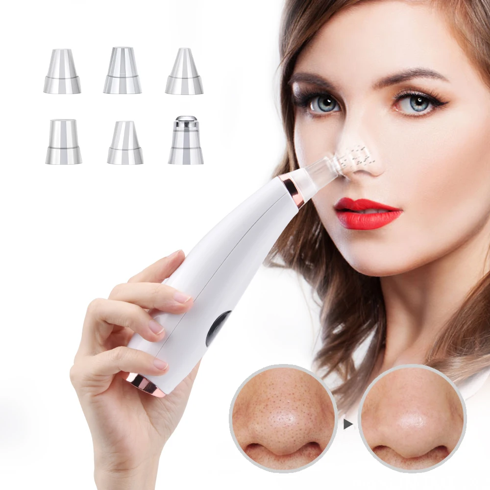 

Hailicare 6 Suction Power Vacuum Blackhead Remover Pore Cleaner Acne Comedone Extractor Tool Exfoliating Machine CE Dropshipping, White