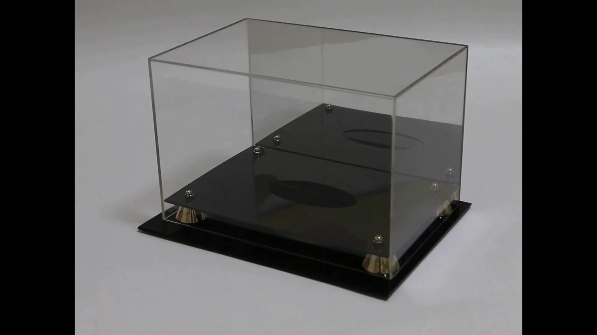 OnDisplay Deluxe Acrylic UV-Protected Basketball/Soccer Ball Display Case  -- Luxury Handmade Clear Memorabilia Display (Black Base)