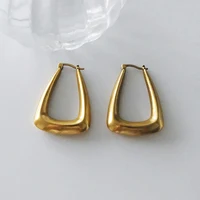 

Thick Triangle Geometric Earrings for Women Vintage Irregular Hoop Earrings French Minimalist Hoop Earrings 2019 New