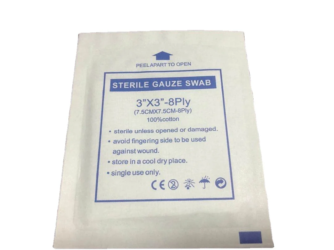High Quality Gauze Swab 10cmx10cm 4x4 8ply White Sterile Hospital