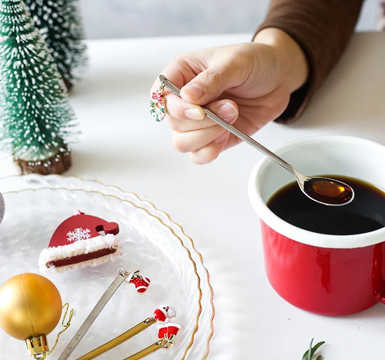 
New product Creative christmas gift set coffee tea spoon 