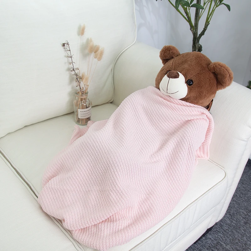 

Low MOQ custom breathable soft 100% organic cotton baby receiving toddler kids blankets