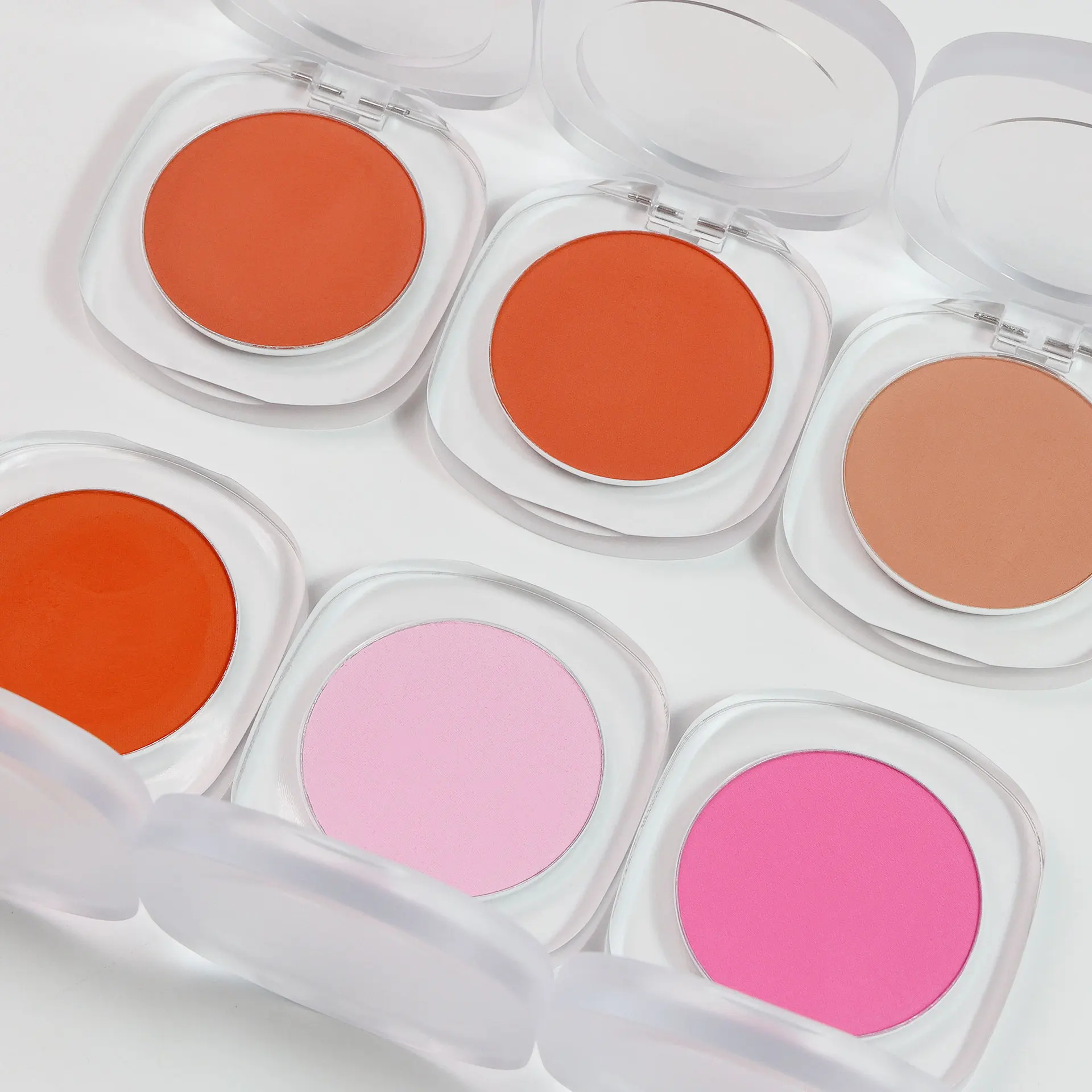 Wholesale Vegan Makeup Pigmented Blusher Powder Smooth Pink Single Shimmer Blush Palette Private Label Vegan Blusher Blush