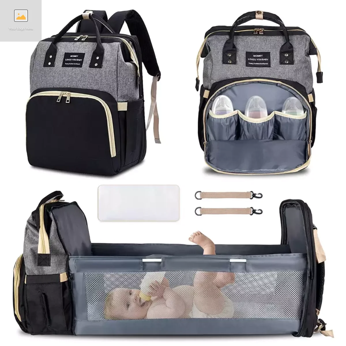 LAND Mummy Baby Diaper Bag Backpack Large Capacity Multi-function Travel handbag 