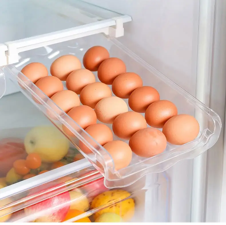 

Automatic scrolling egg box refrigerator fresh-keeping storage box Drawer style egg tray for refrigerator