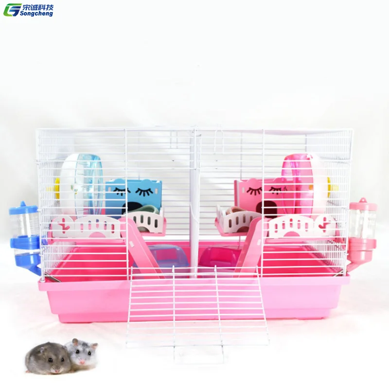 

Fashional Hamster Cage Large High Quality Small Animal House Modern Leisure Outdoor Pet Play House Easy Clean Fashion, Blue, pink