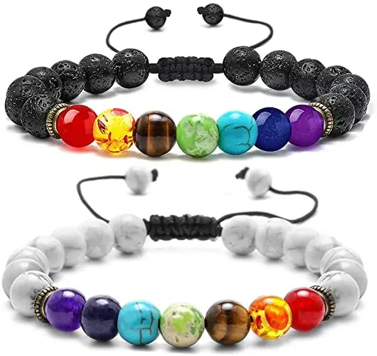 

2020 New Product Original Design Strand Bead Charm Health Chakra Yoga Color Stone Rope Bracelet for Women Men