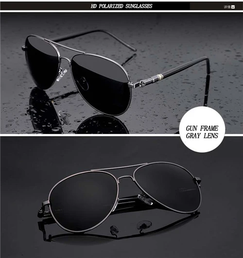 

Male Sun Glasses Driving Aviation Metail Frame Quality Oversized Spring Leg Alloy Men Sunglasses Polarized Brand Design Pilot