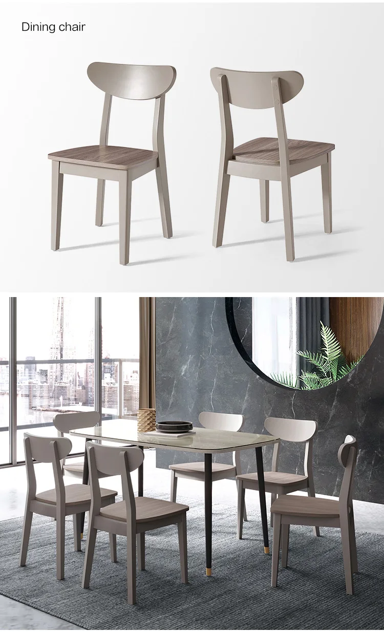 High Gloss Fiberglass Tempered Glass Top Dining Table Set Modern