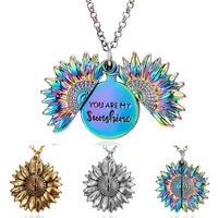 

Fashion Hot Selling You are my Sunshine Sunflower Lettering Necklace For Girls Gift
