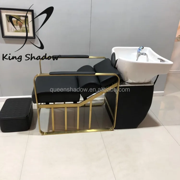 Comfortable shampoo chair hair washing sink shampoo bowl bed backwash unit salon shampoo chairs