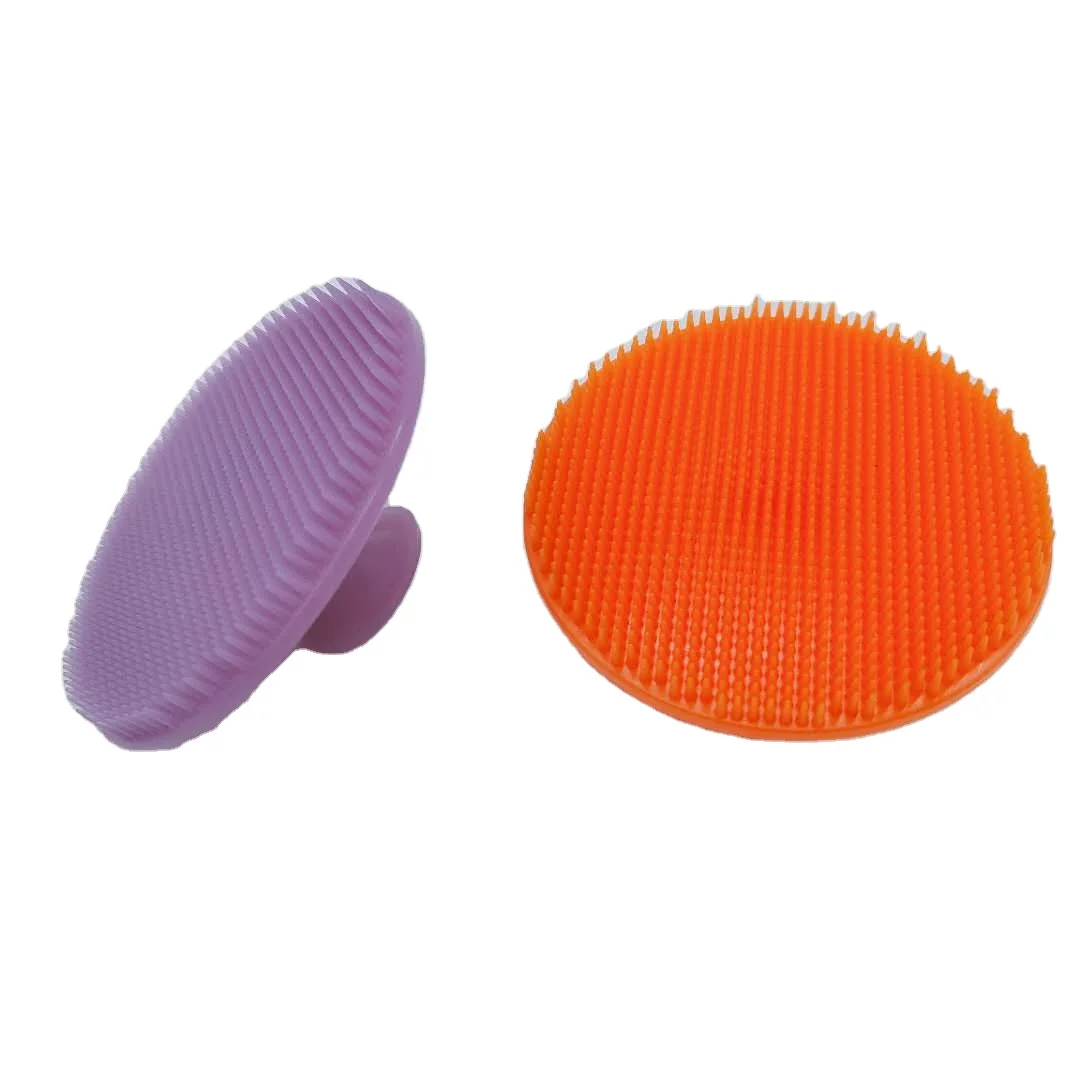 

Dongguan factory supply round shape silicone facial scrubber cleaning pads for skin beauty care, Pantone color