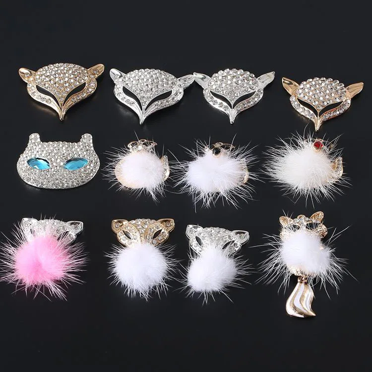

The fox head wholesale custom New design metal shoe lace croc charms bling clog luxury Shoe decoration Crystal diamond, Picture