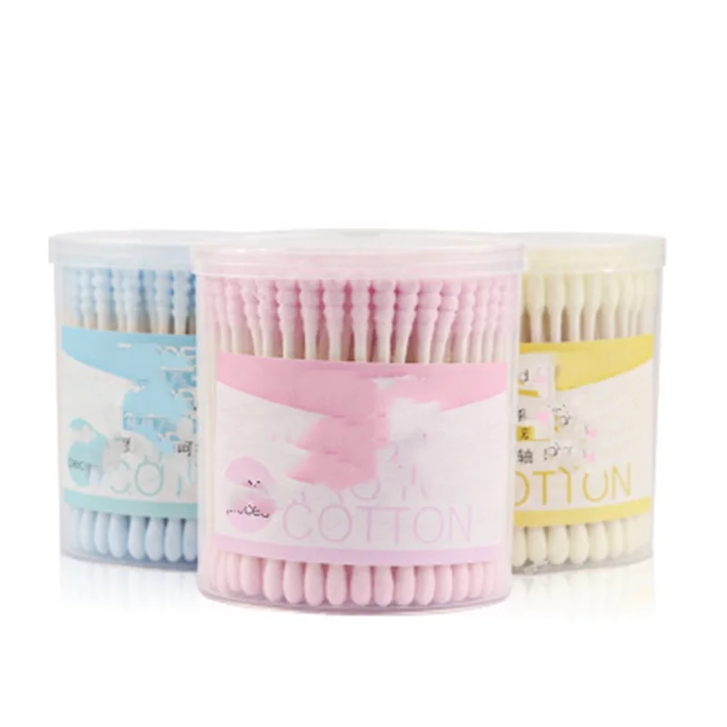 

Household Double-head Cleaning Cotton Bud, White/blue/pink/yellow