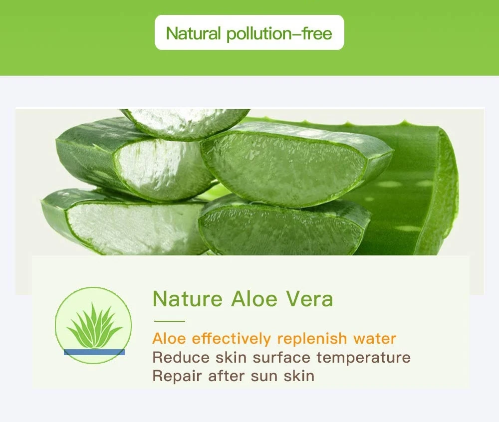 
OEM ODM Aloe Gel Pure Nature Aloe Smoothing Gel For Face After Sun Repair Facial Skin Care Moisturizer For Face 