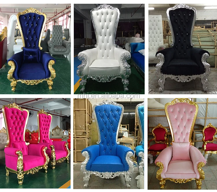 Cheap Beauty Salon High Back Red Velvet Wedding Baroque Queen Throne
