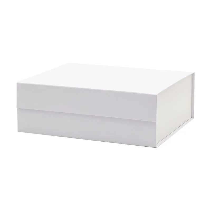 

Popular a4 deep size plain white cardboard gift present hamper packaging box with magnetic lid