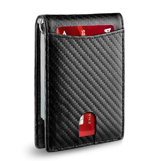 

Slim Rfid Credit Card Holder Wallet Pu Leather, As showed