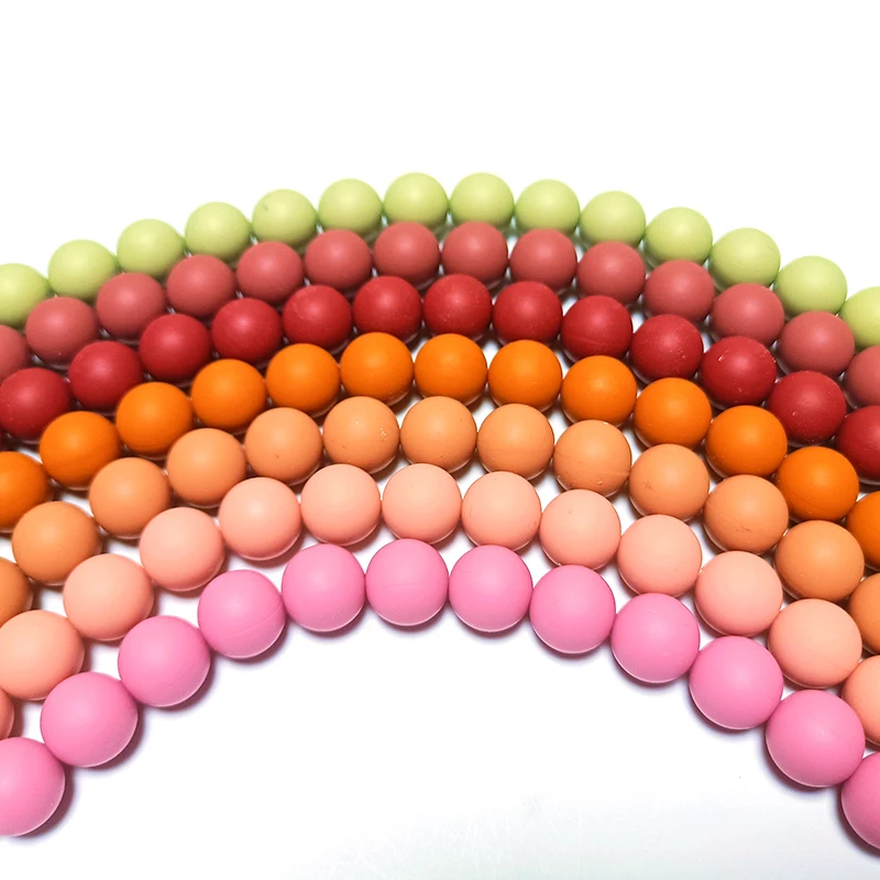 

10% OFF Baby Silicone Beads 15mm For DIY Jewelry Nursing Necklace Bulk Chewable Silicone Beads, 99 colors