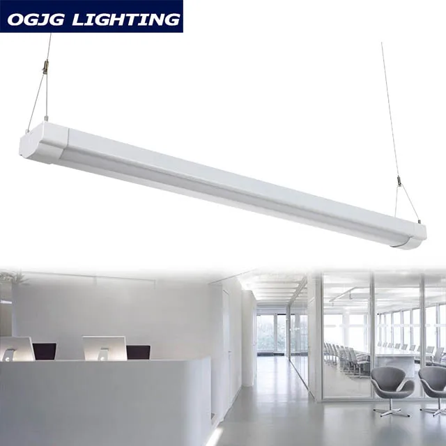 0.6m 1.2m dimming commercial industrial indoor 40w office ceiling aluminum batten lamp suspended led pendant linear light