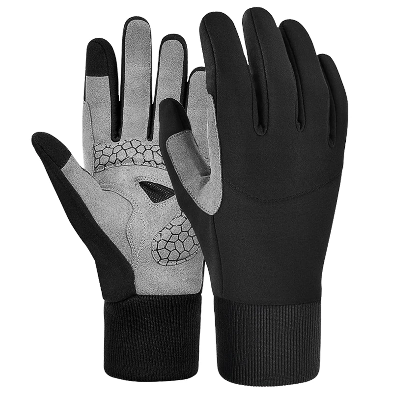 

Lebycle MTB Road bike Winter warm Gloves Waterproof racing touch screen leather Riding Bikers warming racing gloves