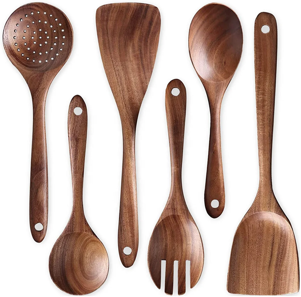 

Wooden Utensil Set Wooden Cooking Spoons and Spatulas Kitchen Tools Perfect for Nonstick Pan and Cookware Kitchenware