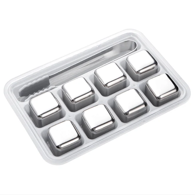 

Reusable Beer Coffee Juice Whiskey Stone Chilling Stones 304 Stainless Steel Ice Cubes Ice Cubes set
