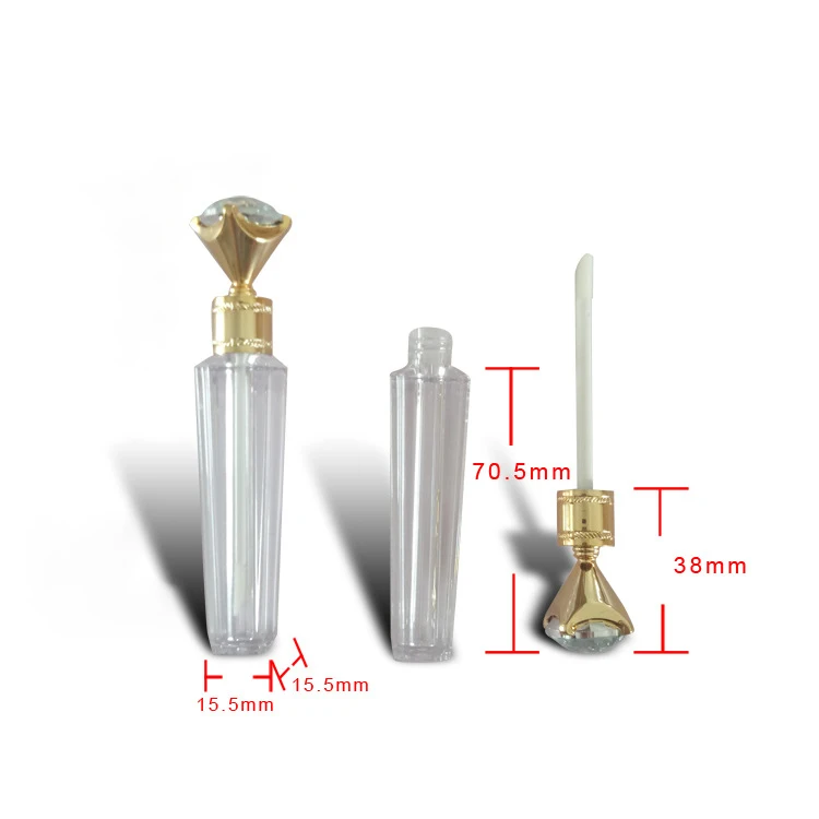 

Luxury diamond stone glitter lipsticks packsdiamond lip gloss tube with diamond cap