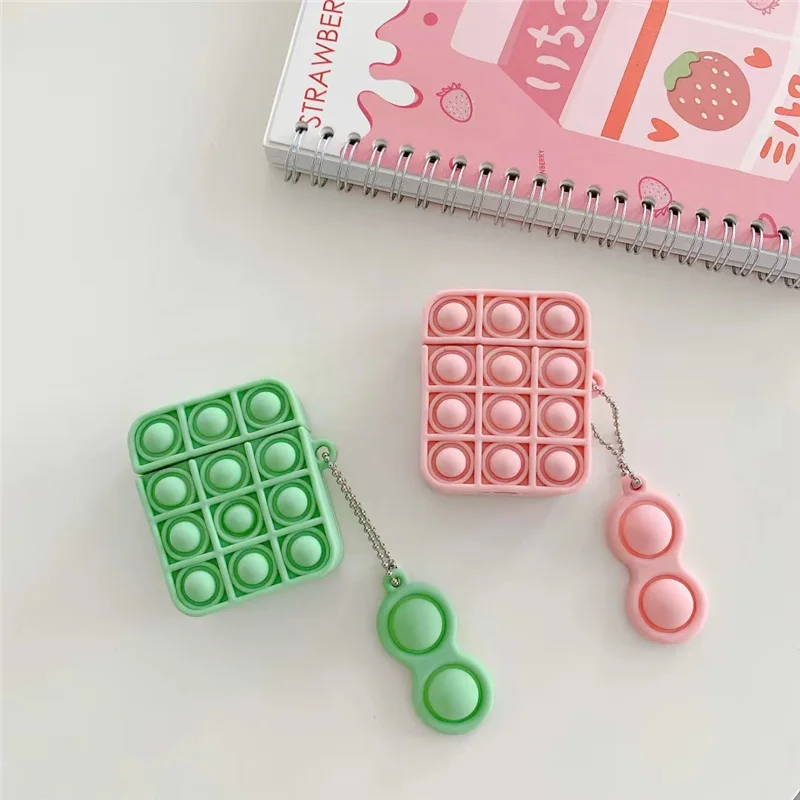 

Creative Relive Stress Fidget Toys Best selling products 2021 push pop it fidget tws earphone case for airpod, Multi colors