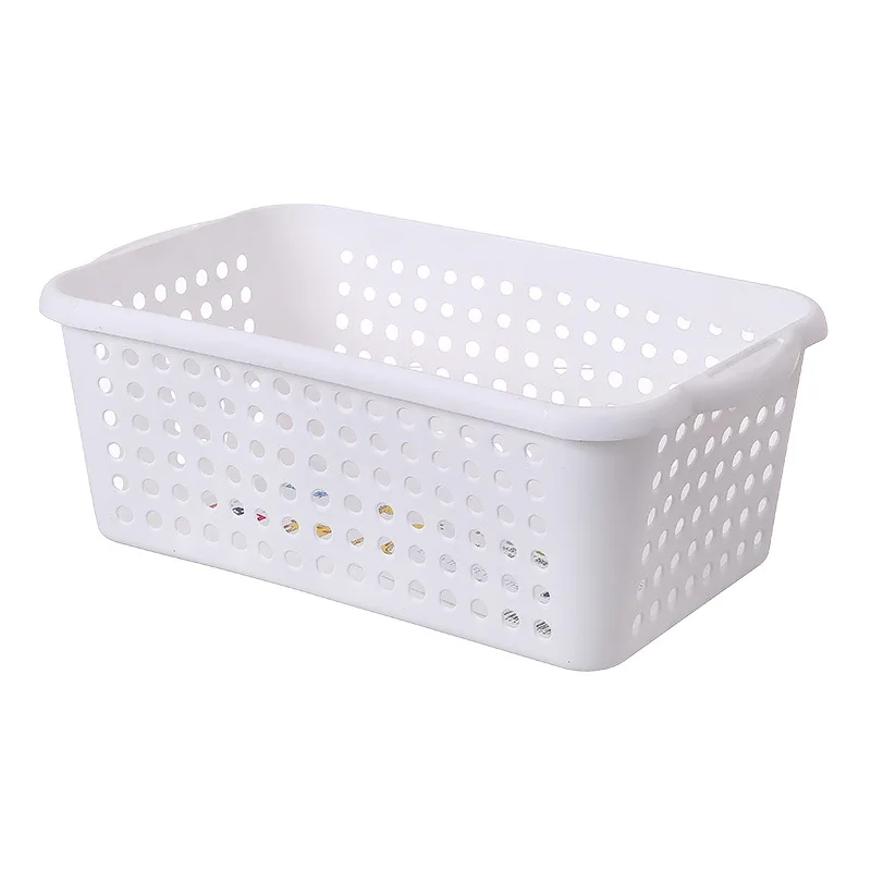 

Multipurpose Household Sundries Desktop Plastic White Storage Basket For Kitchen Countertops Cabinets, Black grey