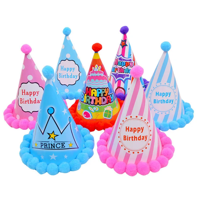 Birthday Hat Children's Adult Party Decoration Hat Golden Spring Paper ...