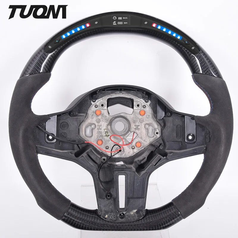 

For Bm-w Mini Cooper R55 R56 R57 R58 R59 LED Leather Carbon Fiber Steering Wheel