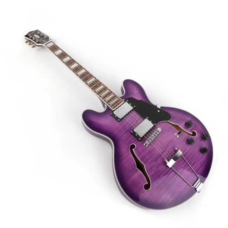 

jazz hollow body ES335 f hole purple double cutaway electric guitar guitare electricas guiter guitarra gitar guitars