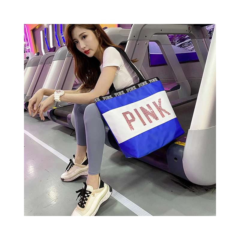 

wholesale Fashion polyester grocery reusable shopping bag foldable waterproof eco friendly tote bag, Pink, yellow, black, orange, blue, red, navy
