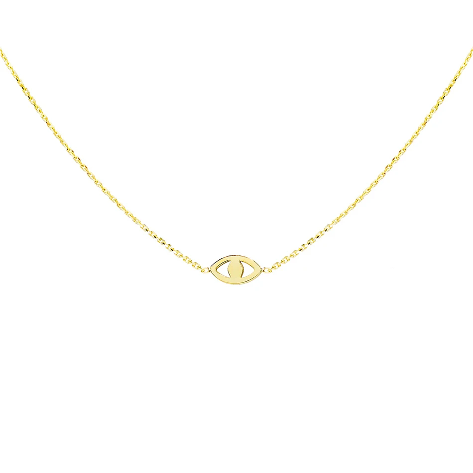 

classic 925 sterling silver fashion necklace for women high polish 18K gold vermeil gold eye chokers necklace