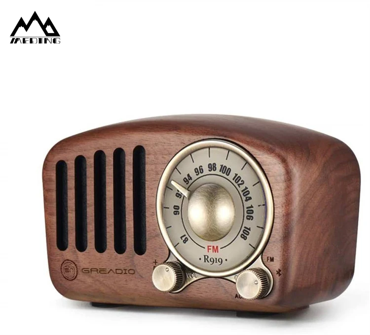 

MEDING Factory wholesale portable retro radio fm vintage handcraft wooden radio