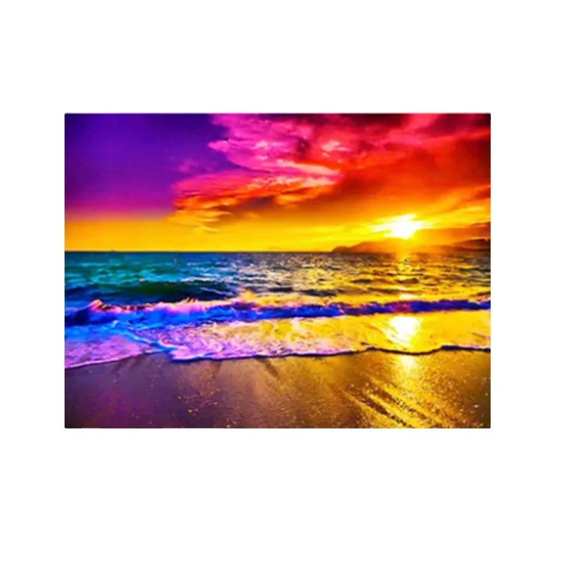 

Diy Diamond Art Painting Kits Stones Sunset Hobbies and Crafts Landscape Resin Wholesale Diamond Embroidery Oil 1 Piece Canvas