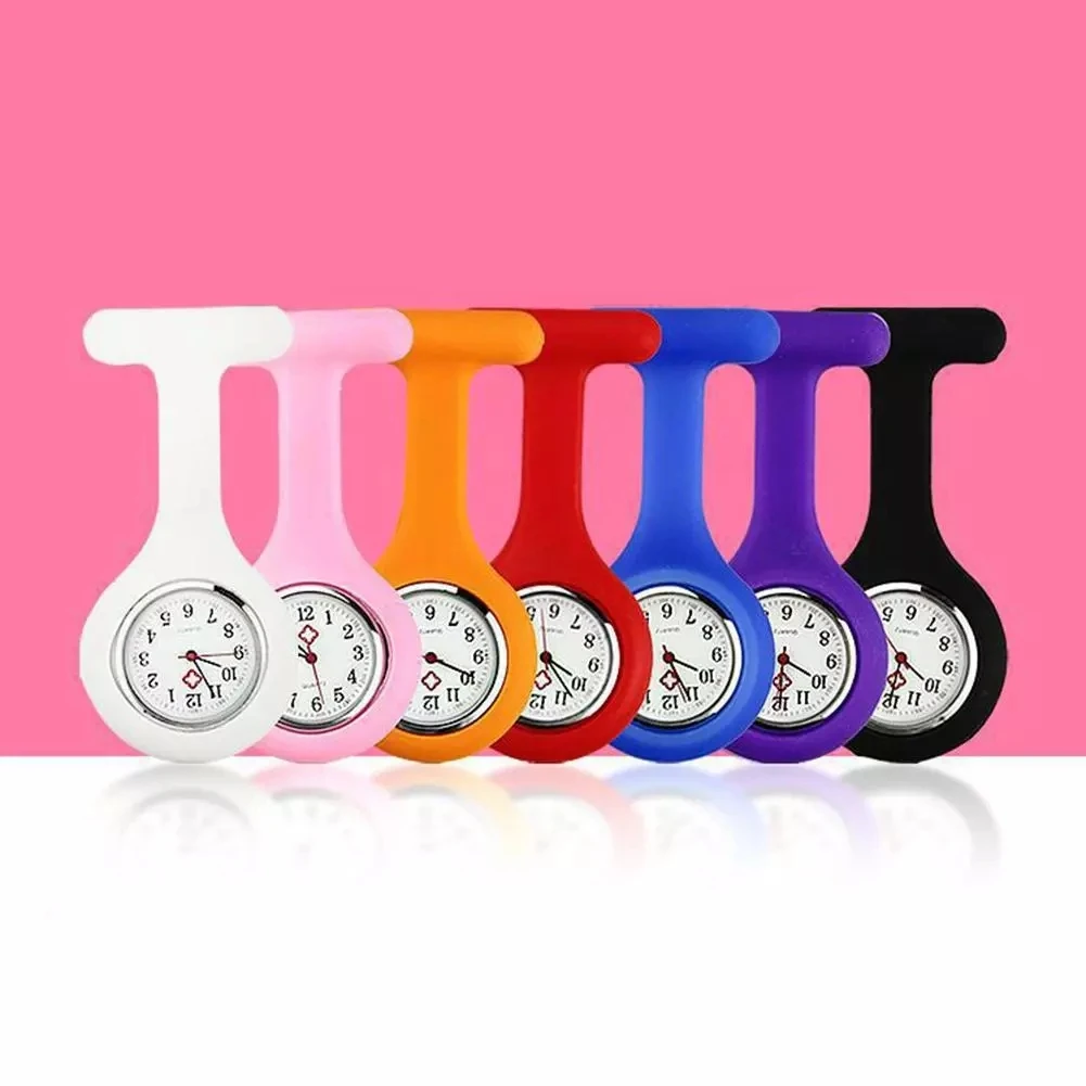 

best selling Clip-On Analog FOB watch promotion breast watch for nurse silicone brooch Medical nurse doctor watch, Customized