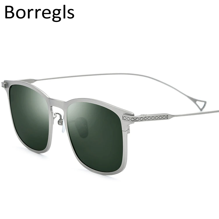 

Borregls Pure Titanium Sunglasses Men Vintage Square Polarized Sun Glasses for Women 2020 New Retro Mirrored UV400 Shades 18523