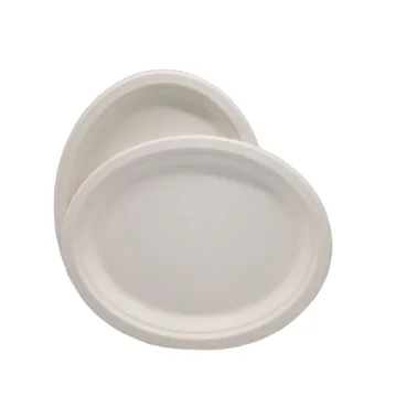 

6 inch round disposable tableware sugarcane bagasse pulp paper party plate compostable 100% biodegradable plates, White color