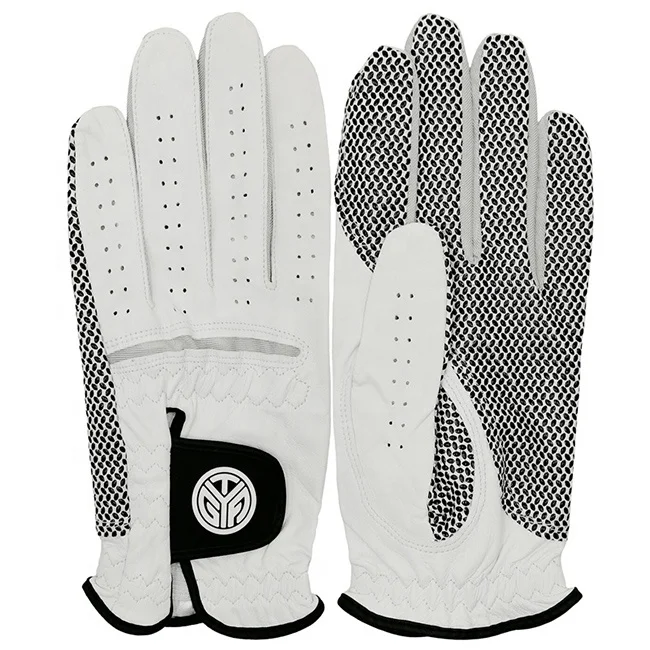 

Hot sale Non-slip golf gloves breathable golf gloves cabretta leather, Blank white