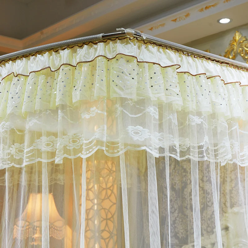 Europe Style Luxury Encrypted 100% Polyester Firm Durable Convenient Soft Lace Anti Mosquito Bed Net