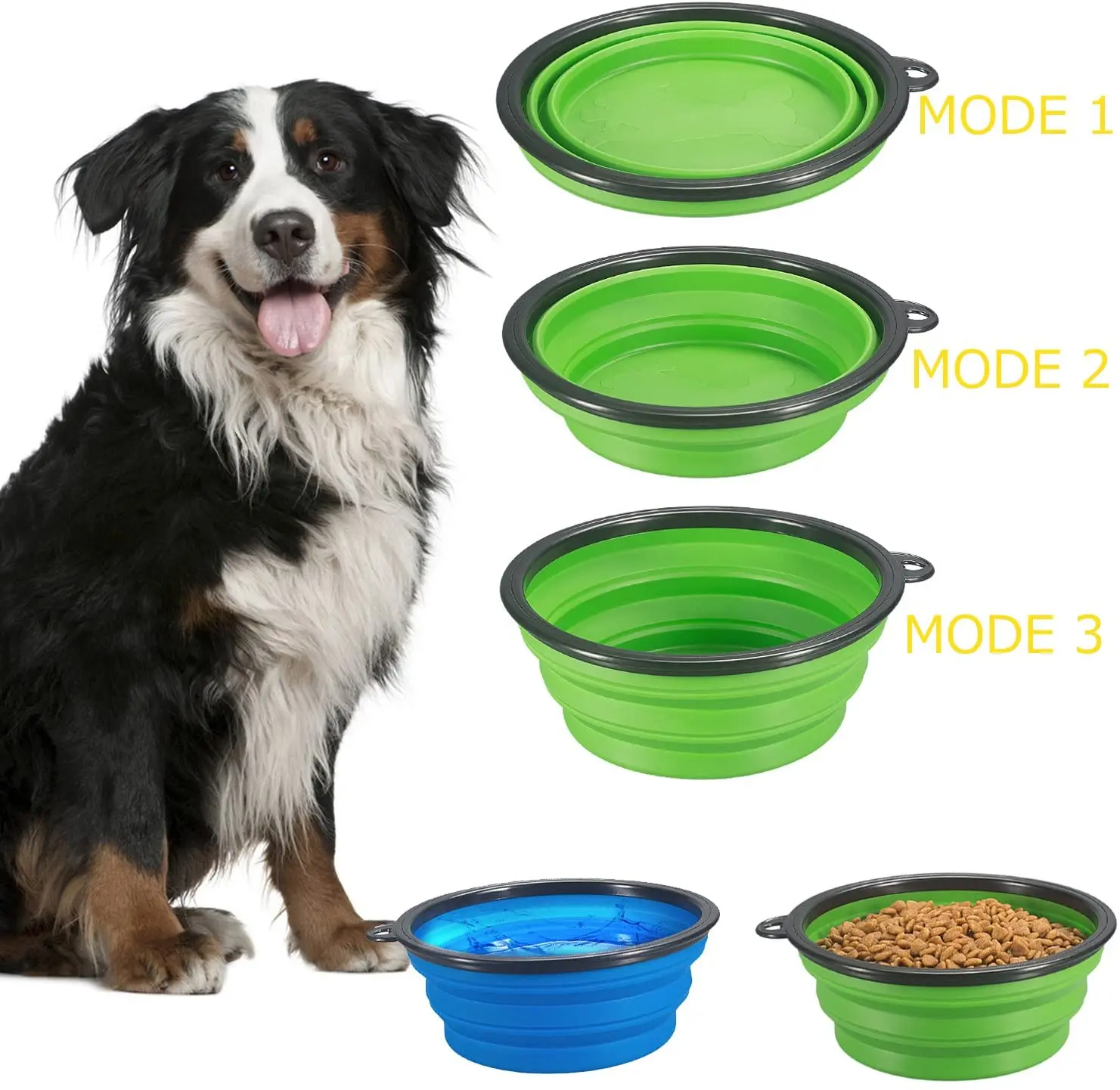 

Adjustable Foldable Pet Silicone Dog Bowl For Travelling