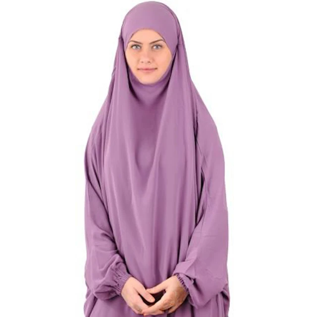 

Long Khimar Jilbab Elastic Ribbs Muslim Women Clothing, All colors available