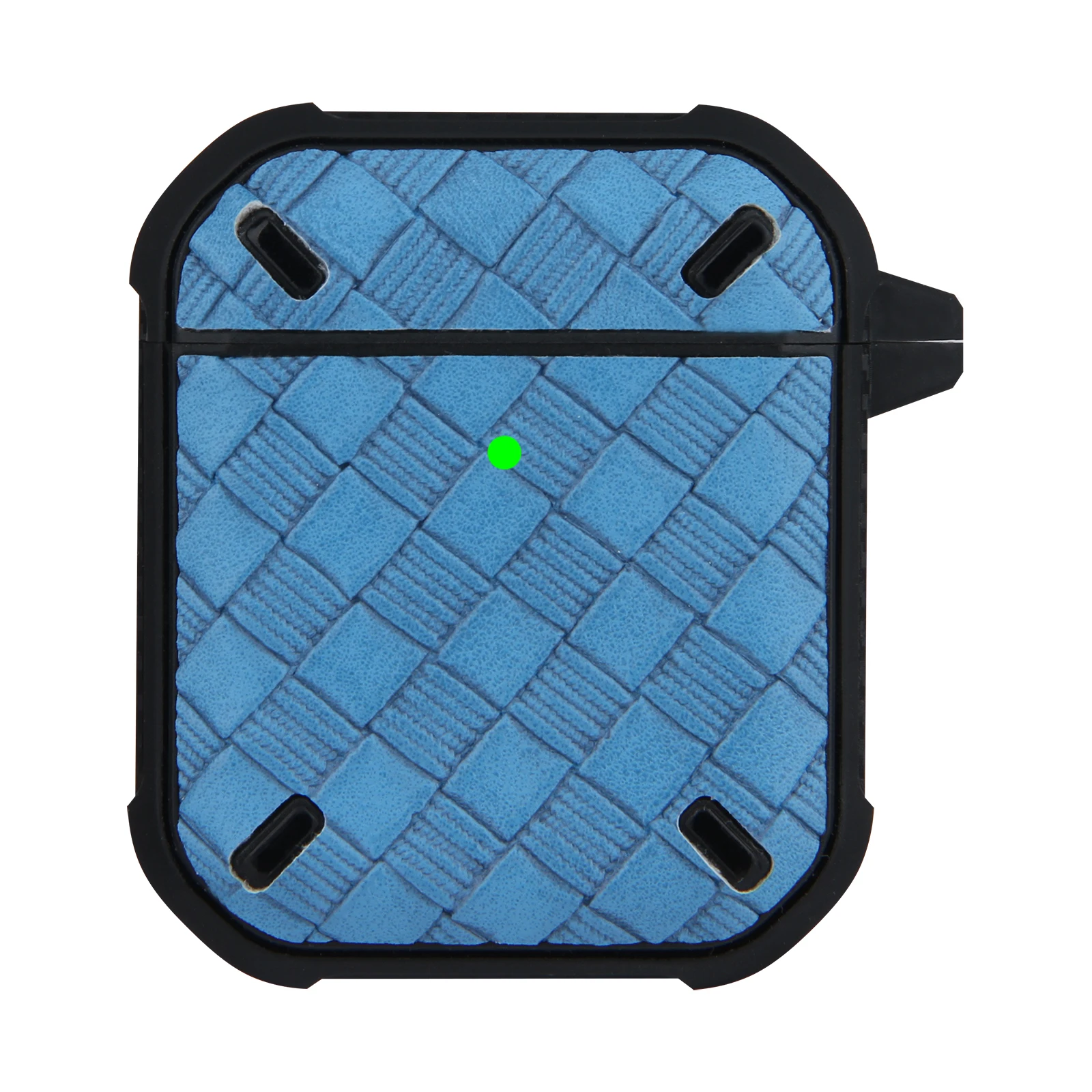 

2021 New Luxury PU Leather Cover Double Buckle Anti loss Protective Cover with Keychain Hard Shell Case for Airpod 1 2 Case