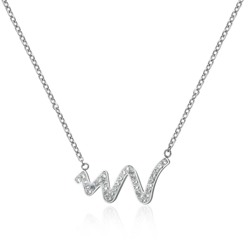 

DongGuan suppliers trendy sinuous snake stainless steel necklace Zircon for women