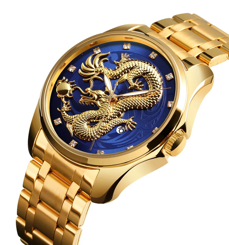 

SKMEI 9193 Analog quartz stainless steel mesh band watch titan men golden watches, 5 colors, mix acceptable