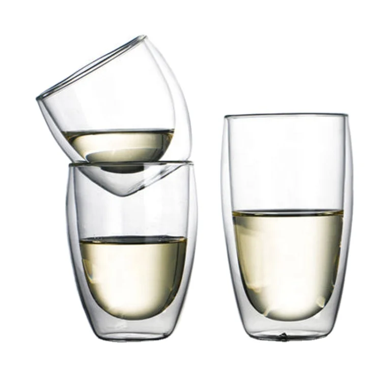 

HDX Double-Wall Insulated beer glasses double wall glass cup cafe latte glass, Transparent clear